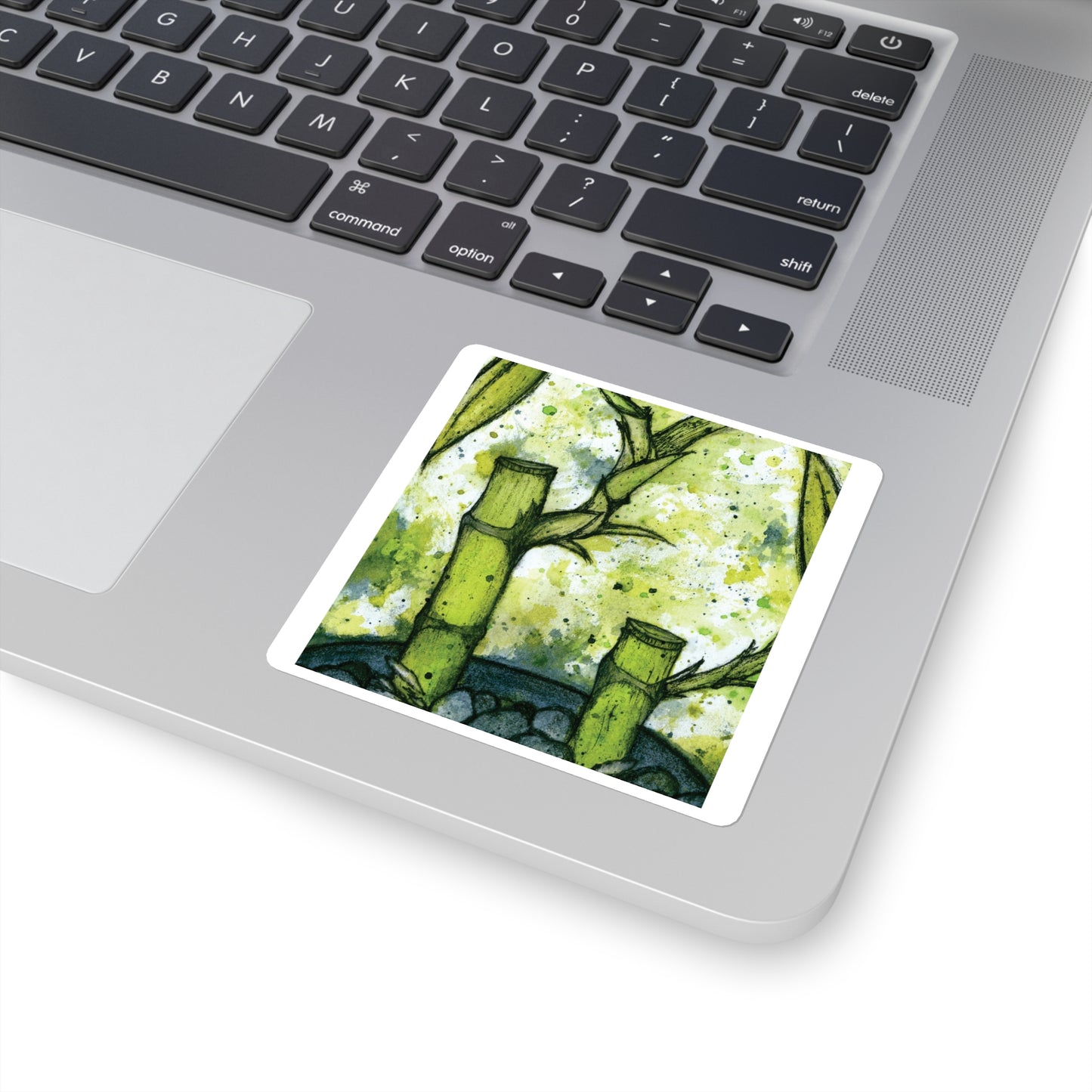 Bright Bamboo Watercolor Painting - Square Stickers