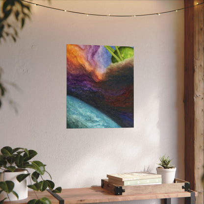 Traveling Through Uncharted Galaxies Watercolor Painting - Textured Watercolor Matte Posters