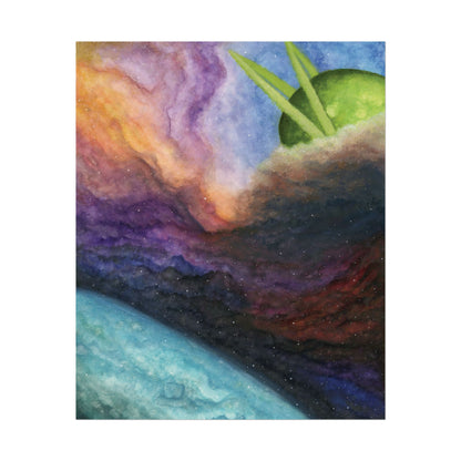 Traveling Through Uncharted Galaxies Watercolor Painting - Textured Watercolor Matte Posters