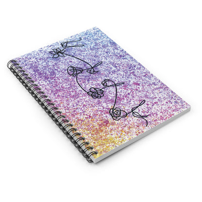 BTS Love Yourself : Her Multicolor Gradient Watercolor Painting - Spiral Notebook - Ruled Line (Version 1 )