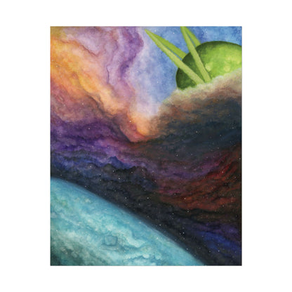 Traveling Through Uncharted Galaxies Watercolor Painting - Textured Watercolor Matte Posters