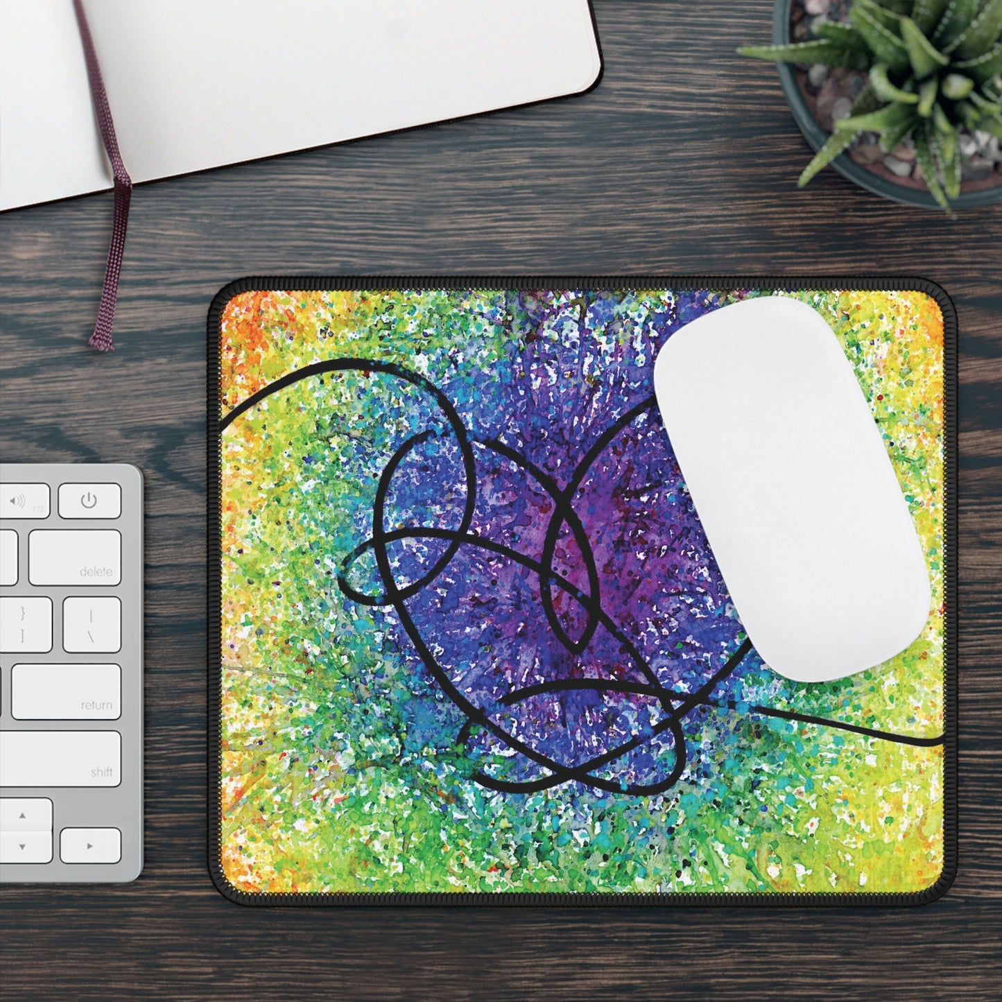 BTS Love Yourself : Answer Rainbow Gradient Watercolor Painting - Gaming Mouse Pad