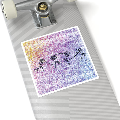 BTS Love Yourself : Her Multicolor Gradient Watercolor Painting - Square Stickers