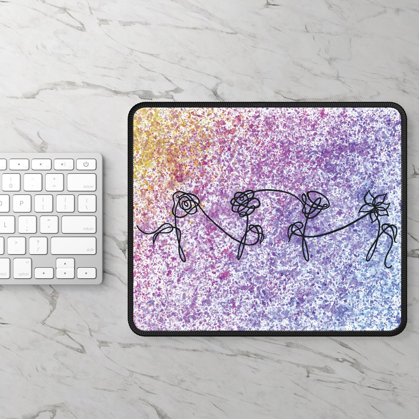 BTS Love Yourself : Her Multicolor Gradient Gradient Watercolor Painting - Gaming Mouse Pad