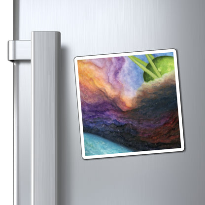 Traveling Through Uncharted Galaxies Watercolor Painting - Magnets