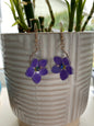Hand-Drawn - Pick Your Own Color - Dangle Forget-Me-Not Shrinky Dink Flower Earrings - Made To Order