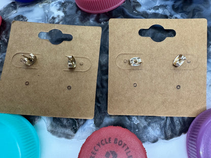 Handmade - Upcycled Melted Plastic Floral Stud Earrings