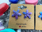 Handmade - Upcycled Melted Plastic Floral Stud Earrings